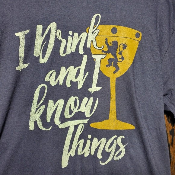 Game of Thrones I Drink and I Know Things Mens T-Shirt Size Medium Grey - Picture 2 of 6